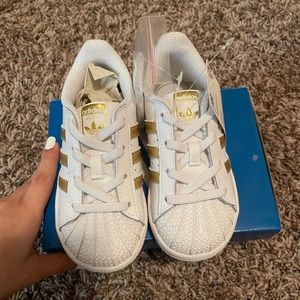 White & Gold Adidas